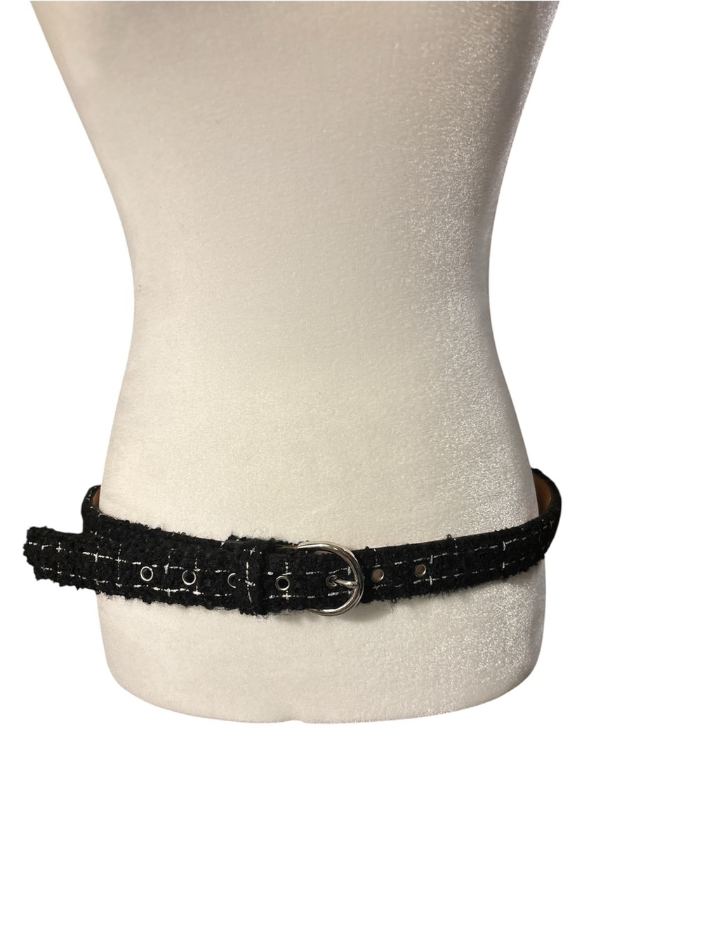 The Loft outlet Black Tweed Women's Belt with Silver Buckle M